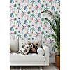 White Multi Nuit Tropicale Peel and Stick Wallpaper Image 1