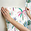 White Multi Nuit Tropicale Peel and Stick Wallpaper Image 4