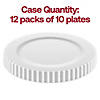 White Pearl String Round Disposable Plastic Dinner Plates (10") - (120 Plates) Image 3