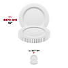 White Pearl String Round Disposable Plastic Dinner Plates (10") - (120 Plates) Image 4