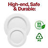 White Pearl String Round Disposable Plastic Dinner Plates (10") - (60 Plates) Image 3