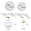 White Pearl String Round Disposable Plastic Tableware Set - (120 Settings) Image 2