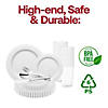 White Pearl String Round Disposable Plastic Wedding Value Set - (20 Settings) Image 2