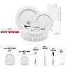 White Pearl String Round Disposable Plastic Wedding Value Set - (20 Settings) Image 3