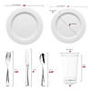 White Pearl String Round Disposable Plastic Wedding Value Set - (60 Settings) Image 1