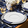 White Pearl String Round Disposable Plastic Wedding Value Set - (60 Settings) Image 4