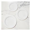 White Pebble Rim Plastic Party Plates Kit 30 Count Image 1