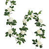 White Peony Faux Floral Garland Image 1
