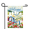 White Picket Fence Floral Outdoor Garden Flag 12.5" x 18" Image 1