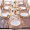 White Plastic Dinner Plates with Gold Trim - 25 Ct. Image 2