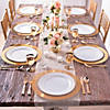 White Plastic Dinner Plates with Gold Trim - 25 Ct. Image 3