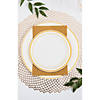 White Plastic Dinner Plates with Gold Trim - 25 Ct. Image 4