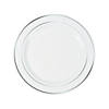 White Plastic Dinner Plates with Silver Trim - 25 Ct. Image 1