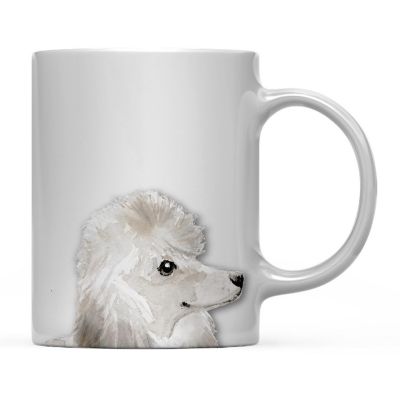 White Poodle Up Close Ceramic Mug Image 2