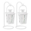 White Railroad Candle Lanterns 9" Image 1