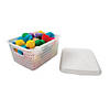 White Rectangle Woven Storage Baskets with Lid- 4 Pc. Image 1