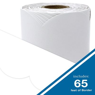 White Rolled Scalloped Bulletin Board Borders Image 1