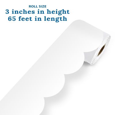 White Rolled Scalloped Bulletin Board Borders Image 2