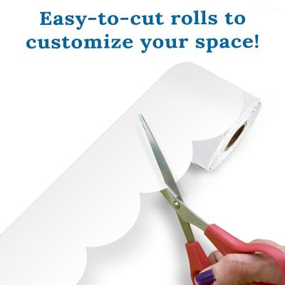 White Rolled Scalloped Bulletin Board Borders Image 3