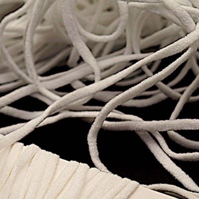 White Rounded Knit Elastic Cord Image 1