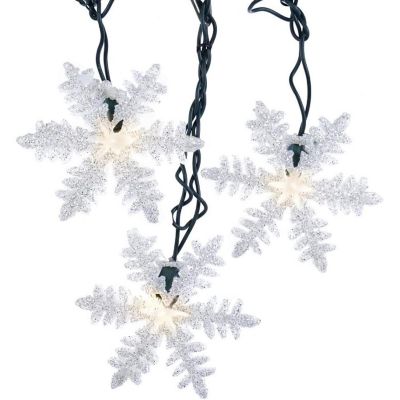 White Snowflake Christmas Light String Set of 10 UL0894 New Image 1