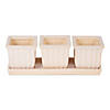 White Square Ceramic Small Planter (Set Of 3) Image 1