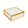 White Square Gift Box with Gold Foil Trim Image 1