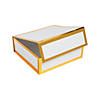 White Square Gift Box with Gold Foil Trim Image 1
