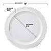 White Vintage Round Disposable Plastic Dinnerware Value Set (120 Dinner Plates + 120 Salad Plates) Image 2