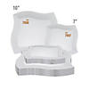White Wave Plastic Dinnerware Value Set (120 Dinner Plates + 120 Salad Plates) Image 3