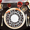 White with Black and Brown Leopard Print Rim Round Disposable Plastic Dinnerware Value Set (20 Settings) Image 4