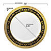 White with Black and Gold Royal Rim Plastic Dinnerware Value Set (40 Dinner Plates + 40 Salad Plates) Image 3