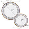 White with Blue and Gold Chord Rim Plastic Dinnerware Value Set (120 Dinner Plates + 120 Salad Plates) Image 2