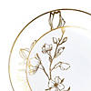 White with Gold Antique Floral Round Disposable Plastic Dinnerware Value Set (120 Dinner Plates + 120 Salad Plates) Image 1
