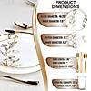 White with Gold Antique Floral Round Disposable Plastic Dinnerware Value Set (20 Settings) Image 1