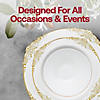 White with Gold Fancy Round Disposable Plastic Tableware Set - (60 Settings) Image 4
