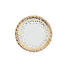 White with Gold Foil Dots Paper Dessert Plates - 8 Ct. Image 1