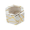 White with Gold Foil Hexagon Favor Boxes with Window - 12 Pc. Image 1