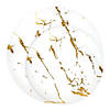 White with Gold Marble Stroke Round Disposable Plastic Dinnerware Value Set (120 Dinner Plates + 120 Salad Plates) Image 1