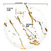 White with Gold Marble Stroke Round Disposable Plastic Dinnerware Value Set (120 Dinner Plates + 120 Salad Plates) Image 3