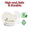 White with Gold Marble Stroke Round Disposable Plastic Wedding Value Set - 20 Settings Image 2