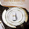 White with Gold Vintage Rim Round Disposable Plastic Dinnerware Value Set (120 Settings) Image 4