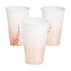 White with Rose Gold Foil Dots Paper Cups - 24 Pc. Image 1