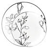 White with Silver Antique Floral Round Disposable Plastic Dinnerware Value Set (40 Dinner Plates + 40 Salad Plates) Image 1