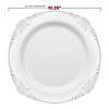 White with Silver Fancy Round Disposable Plastic Dinnerware Value Set - (120 Settings) Image 2