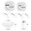 White with Silver Fancy Round Disposable Plastic Tableware Set - (60 Settings) Image 2
