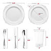 White with Silver Fancy Round Disposable Plastic Wedding Value Set - (20 Settings) Image 1