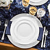 White with Silver Fancy Round Disposable Plastic Wedding Value Set - (60 Settings) Image 4