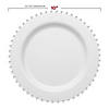 White with Silver Pearl String Round Disposable Plastic Dinnerware Value Set - (120 Settings) Image 2