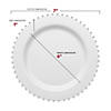White with Silver Pearl String Round Disposable Plastic Dinnerware Value Set - (120 Settings) Image 3